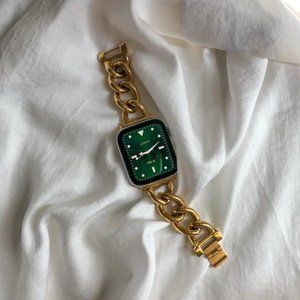 18k Gold Plated 42/44/45mm Apple Watch Bracelet Band